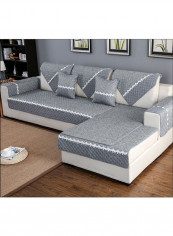 Modern Patchwork Sofa Slipcover Grey/White reviews Modern Patchwork Sofa Slipcover Grey/White