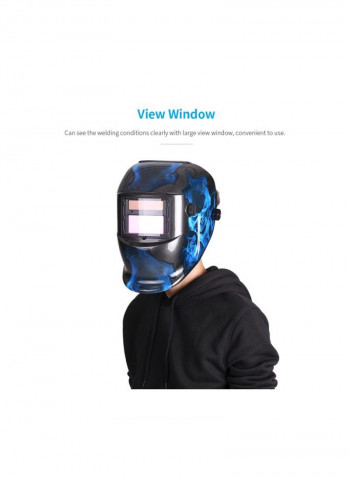 Solar Power Auto Darkening Welding Helmet Black/Blue 33.5x23.9x24.6centimeter