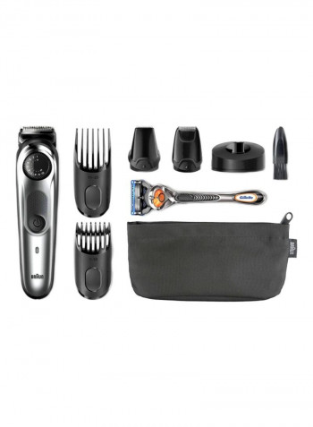 9-Piece Beard Trimmer Set Silver/Black