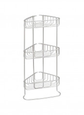 Aluminum 3-Tier  Bath Storage Shelf Silver 27.94x17.78x65.02centimeter