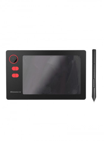 Professional Digital Graphic Tablet With Pen Black/Red