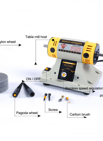 Multifunctional Mini Desktop Polisher Machine Tool Multicolour 27 x 14.50 x 15.80cm