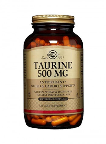 Taurine 500mg - 250 Vegetable Capsules