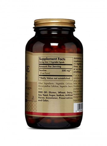 Taurine 500mg - 250 Vegetable Capsules