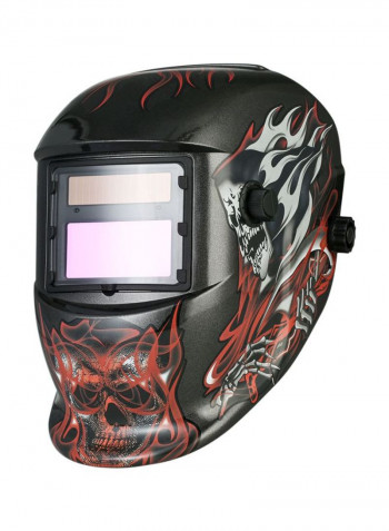 Solar Power Auto Darkening Welding Helmet Black/Red/Grey 33.5x23.9x24.6centimeter