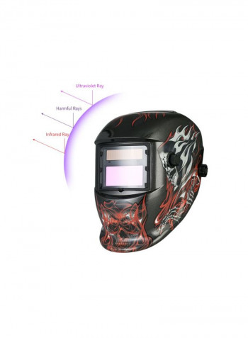 Solar Power Auto Darkening Welding Helmet Black/Red/Grey 33.5x23.9x24.6centimeter