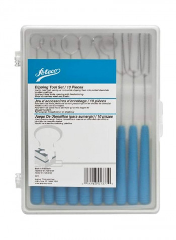 10-Piece Dipping Tool Set Silver/Blue 9x6x1inch