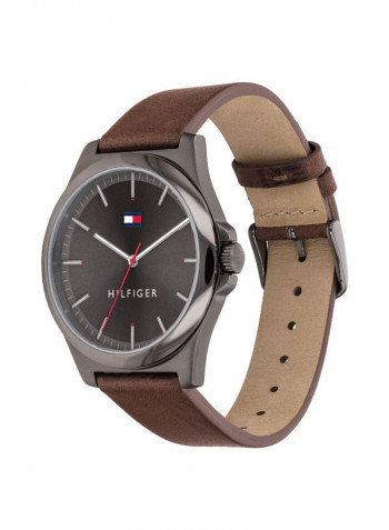 Men's Leather Quartz Analog Wrist Watch 1791717