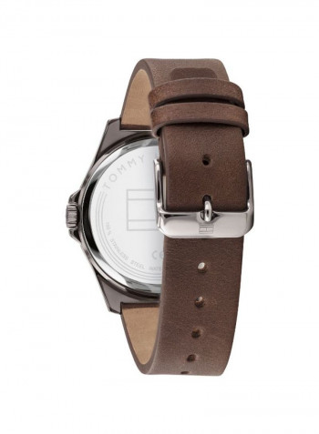 Men's Leather Quartz Analog Wrist Watch 1791717