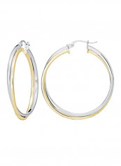 Sterling Silver Two Tone Round Hoop Earrings reviews Sterling Silver Two Tone Round Hoop Earrings