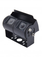 Dual Head Universal 720×540 Pixel PAL 50HZ / NTSC 60HZ CCD Waterproof Car Security Monitor Camera With 24 LED Lamps
