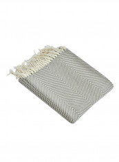 Geometric Pattern Knitting Blanket Polyester Grey 130x150centimeter