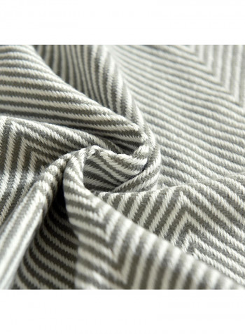 Geometric Pattern Knitting Blanket Polyester Grey 130x150centimeter