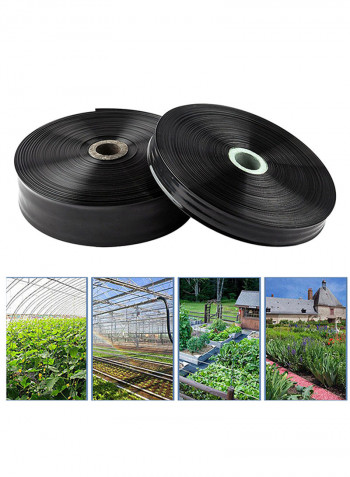 2-Piece Agricultural Irrigation Drip Plant Watering Tube Set Black 656feet