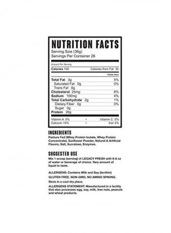 Fresh Whey Protein - Vanilla Bliss