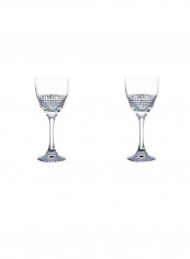 2-Piece Goblet Diamond Glass Set Clear 223x93millimeter