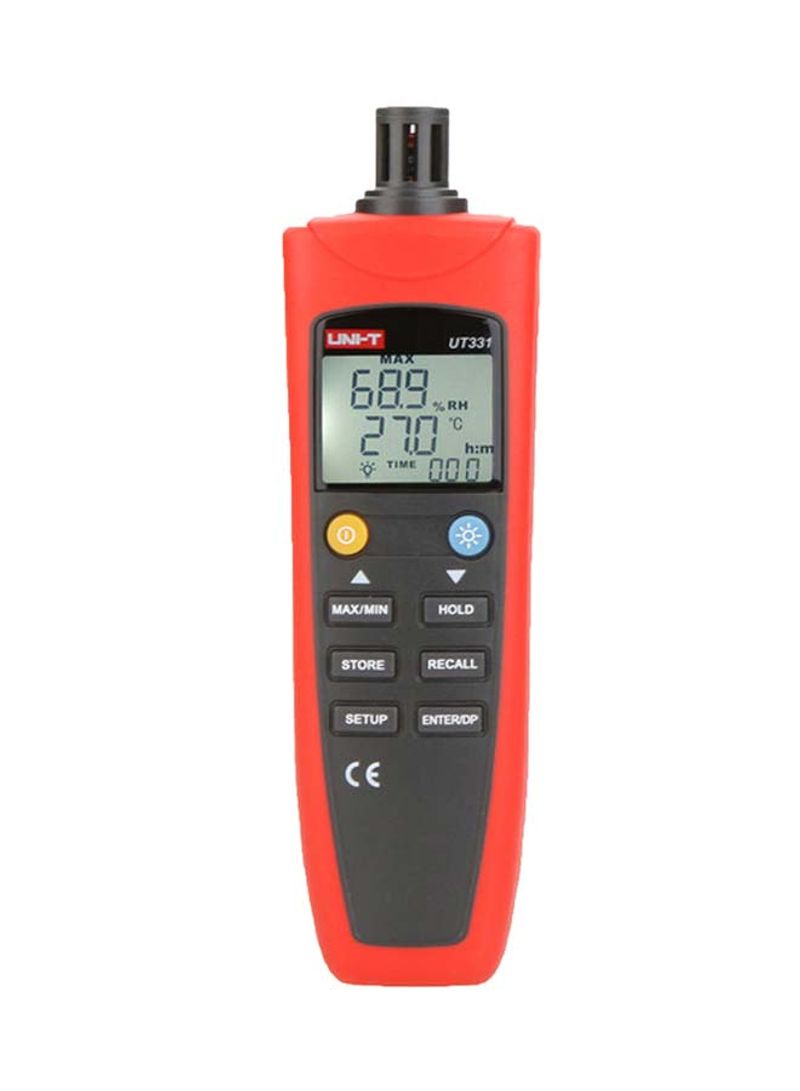 Digital Thermo Hygrometer Red/Black 185X54.8X33.8millimeter
