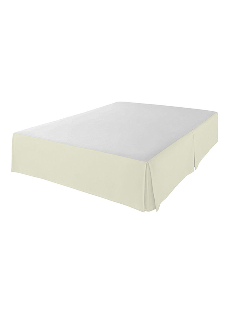 Pleated Bed Skirt Cotton Ivory 21inch