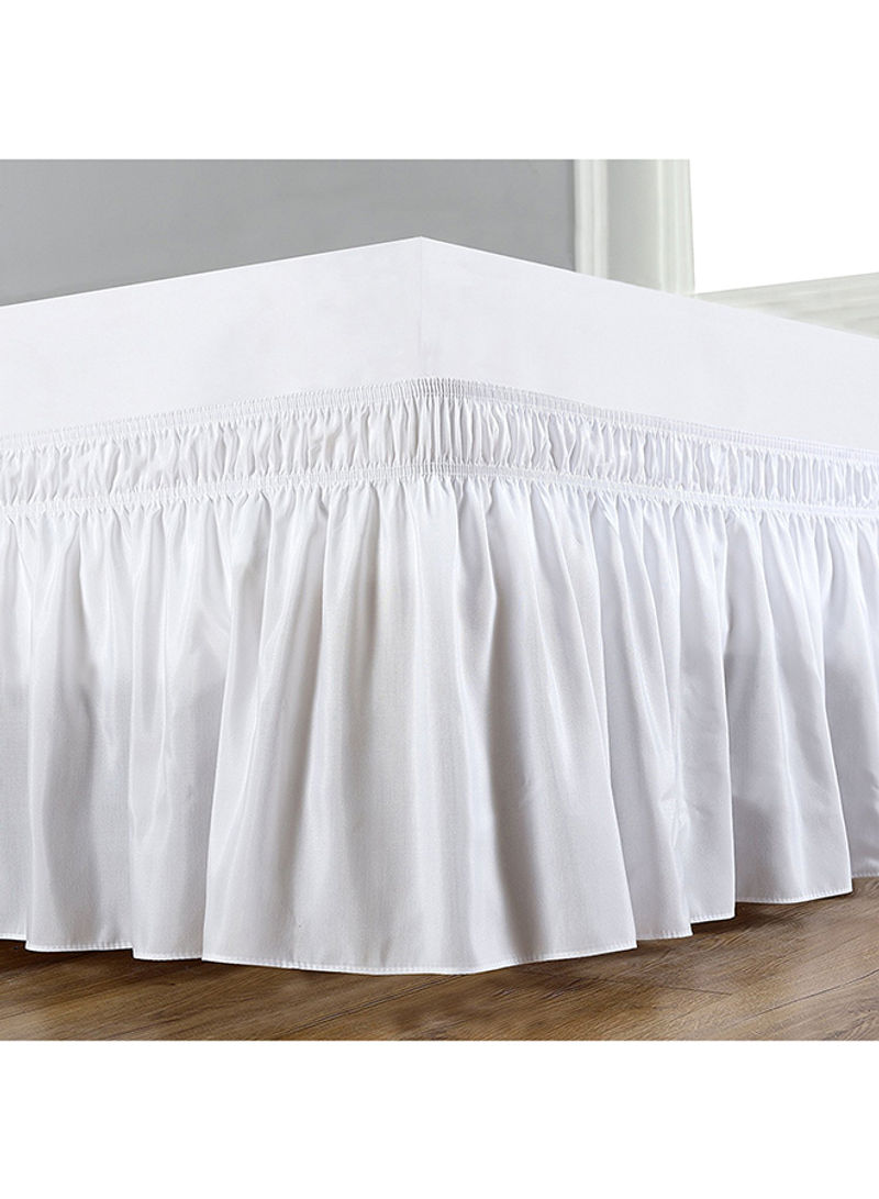 Wrap Around Bed Skirt Cotton White 18inch