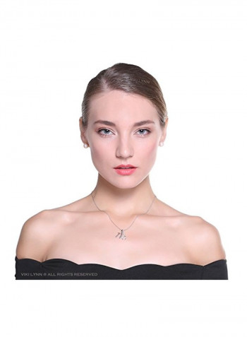 925 Sterling Silver Cubic Zirconia Studded Zodiac Pendant Necklace