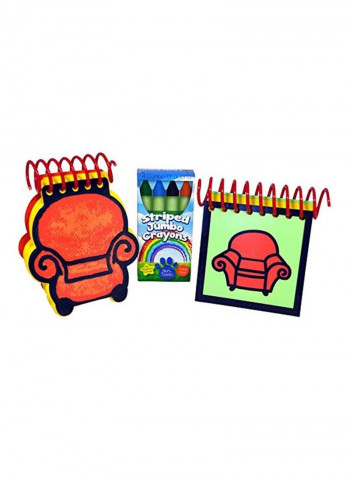 Handy Dandy Notebook With Crayons Set Orange/Green/Black