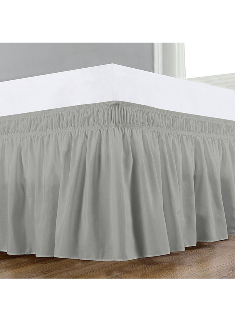 Wrap Around Bed Skirt Cotton White/Grey 21inch