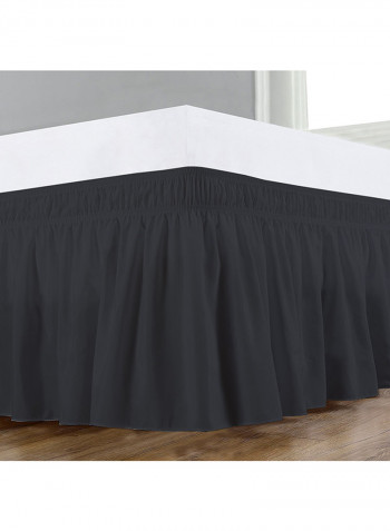 Wrap Around Bed Skirt Cotton White/Black 21inch