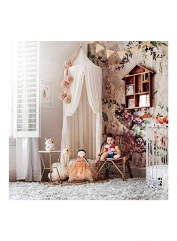 Bed Canopy With Pom Pom Hanging