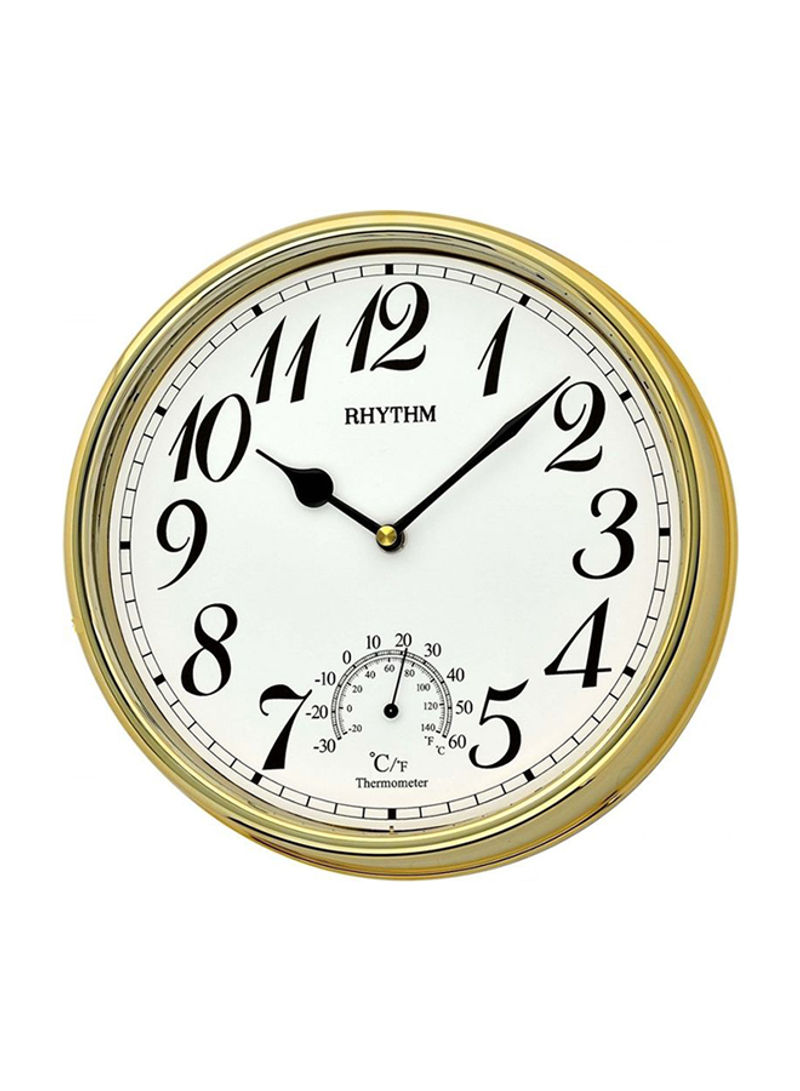 Value Added Wall Clock Gold/White 25.5 x 5.5centimeter