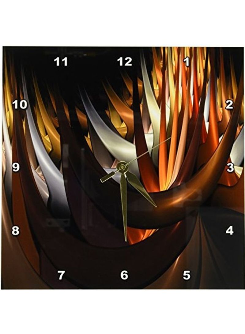 A Modern Brown Spike Abstract Fractal Wall Clock Brown 10 X 10inch