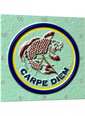 Carpe Diem Printed Analog Wall Clock Multicolour 10x10x0.1inch