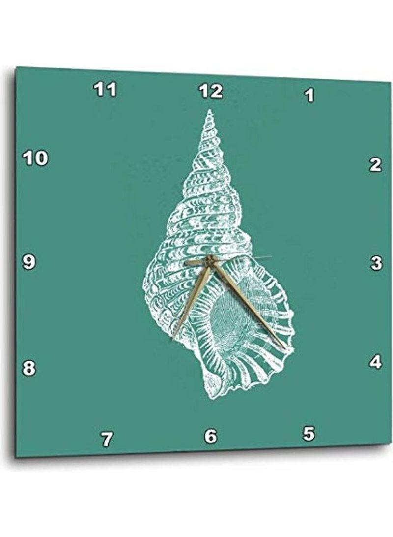 Conical Seashell Spiral Drawing Wall Clock Multicolour 10 X 10inch