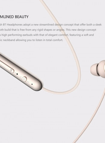 E1024 Stereo Wireless Neckband Bluetooth Earphone With Microphone Pink