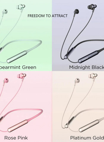 E1024 Stereo Wireless Neckband Bluetooth Earphone With Microphone Pink