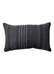 Tribal Stitched Throw Pillow Dark Melange/Grey 18.5x11.5x5inch