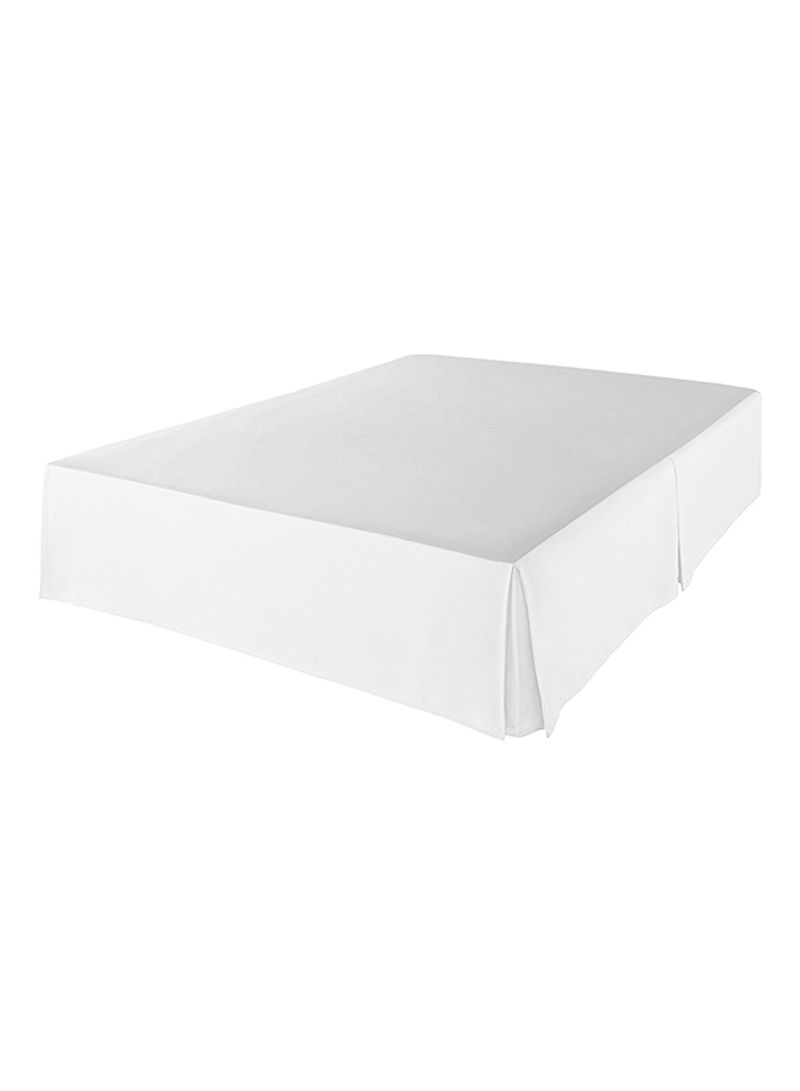 Pleated Bed Skirt Cotton White 18inch