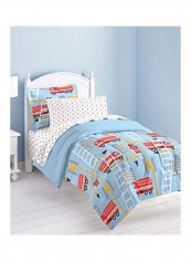 5-Piece Comforter Set Polyester Blue/Red/White Twin