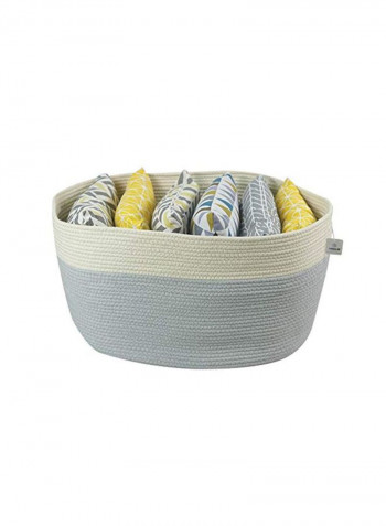 Cotton Rope Basket Grey/Black 23.6x17.7x13.8inch