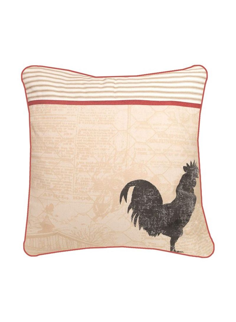 Decorative Pillow Beige/Red/Black 18x18inch