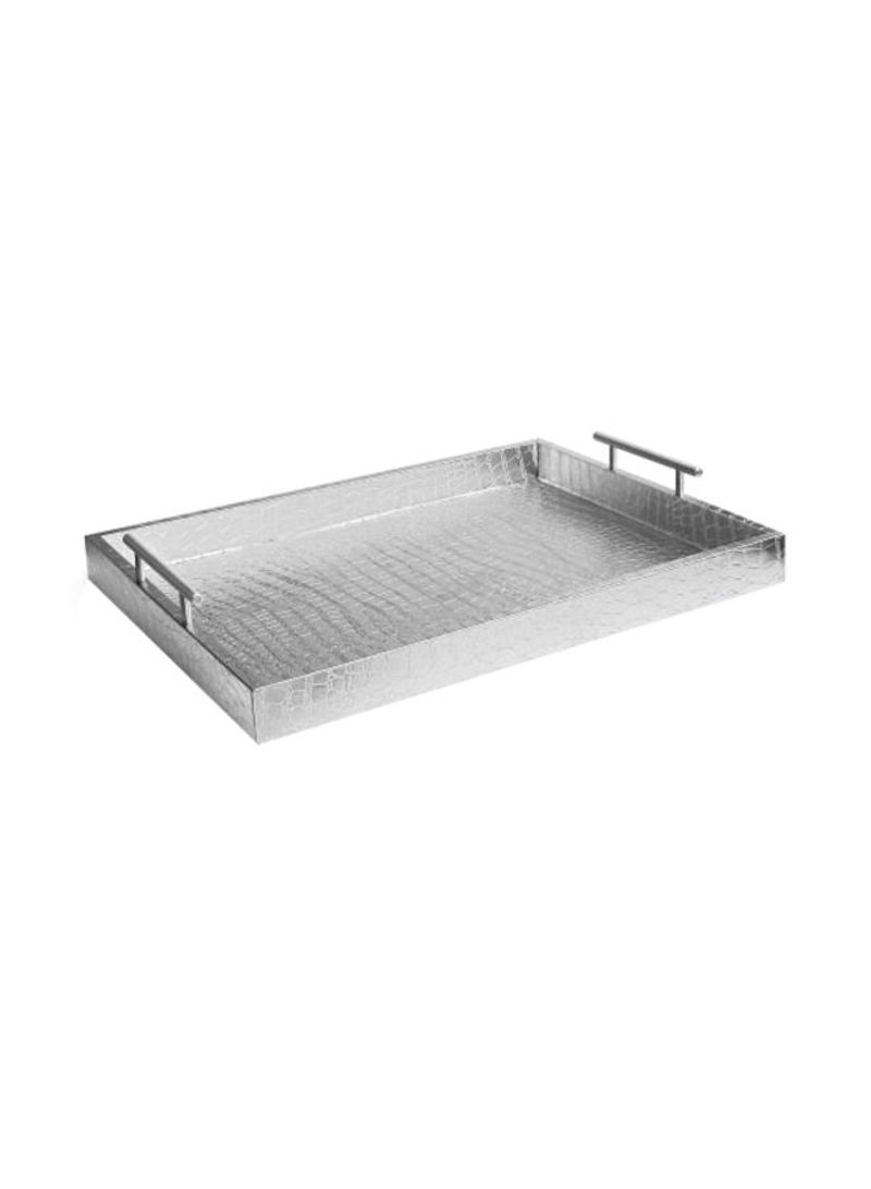 Rectangle Serving Tray With Handles Silver 14x19x3inch