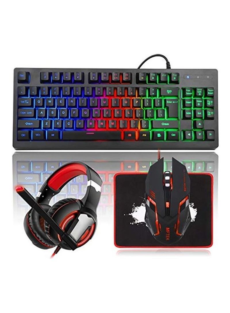 RGB Rainbow Backlit Gaming Keyboard - Mouse and Headset