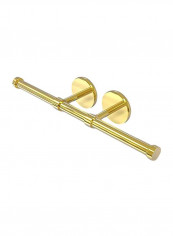 Prestige Skyline Double Roll Tissue Toilet Paper Holder Polished Brass 14.9x2.7x3.6inch