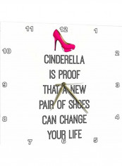Quote Themed Wall Clock White/Black/Pink