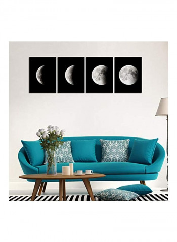 4-Piece Canvas Prints Wall Art Black/White 0.8x48x16inch
