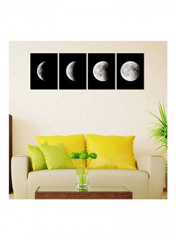 4-Piece Canvas Prints Wall Art Black/White 0.8x48x16inch
