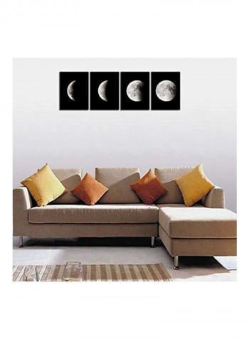 4-Piece Canvas Prints Wall Art Black/White 0.8x48x16inch