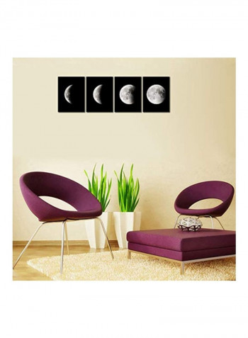 4-Piece Canvas Prints Wall Art Black/White 0.8x48x16inch