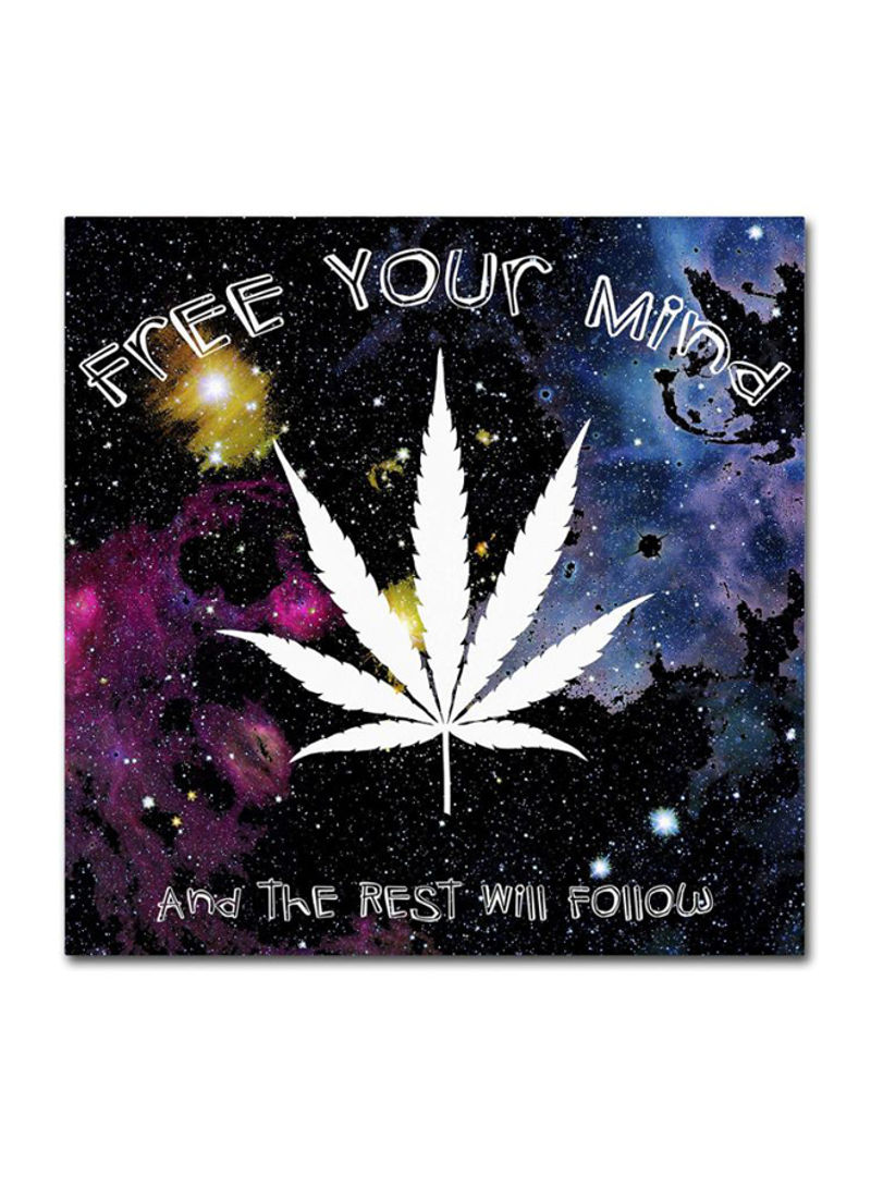 Free Your Mind Canvas Wall Art Multicolour 18 x 18inch