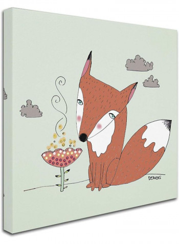 Un Renard Dans La Cours Canvas Wall Art Multicolour 18 x 18inch