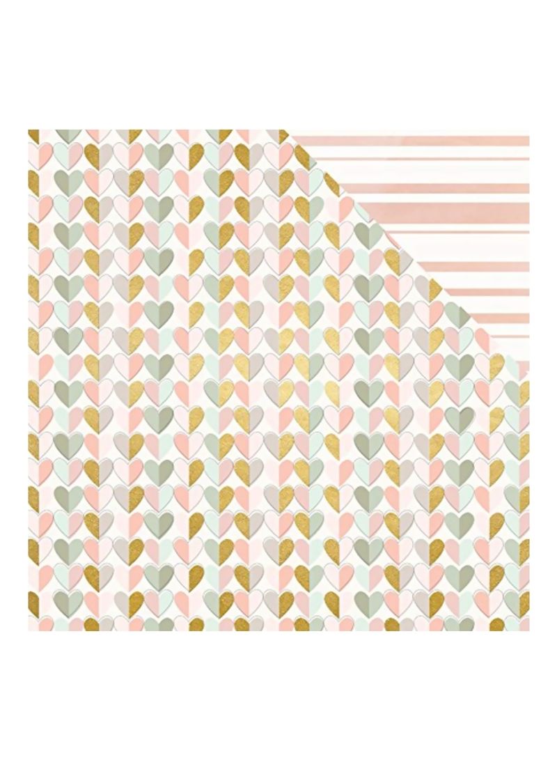25-Piece Double-Sided Cardstock Pink/Gold/White